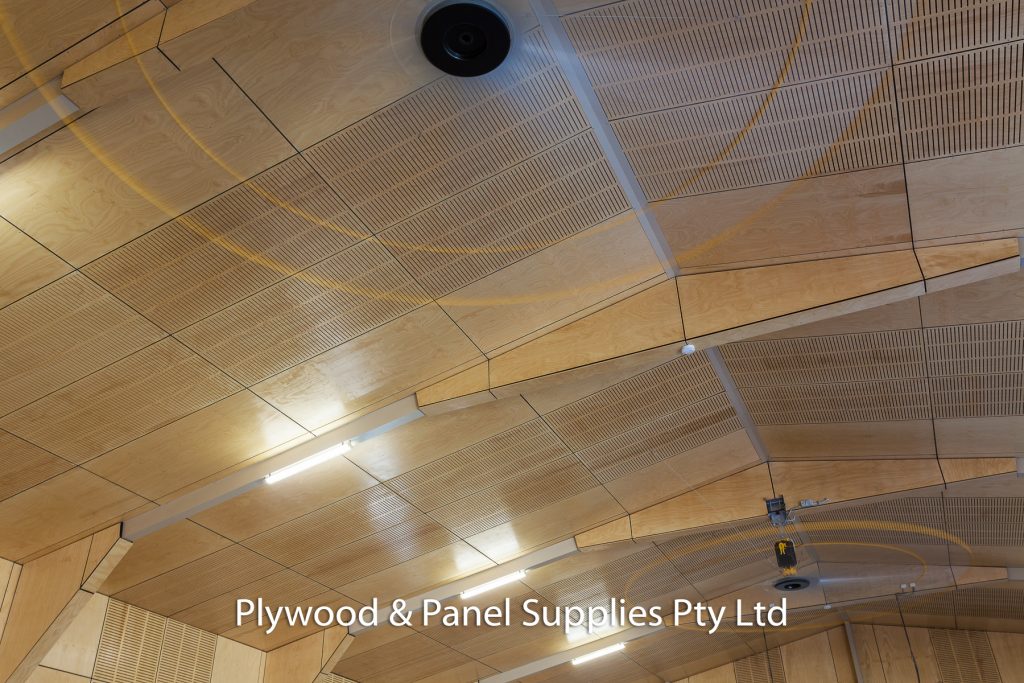 completed school hall refurbishment using austral hoop pine plywood