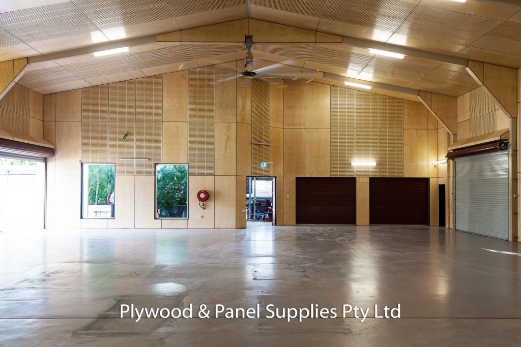 Austral hoop pine plywood used in a school hall refurbishment