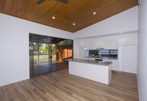 plywood ceiling in a sustainable build