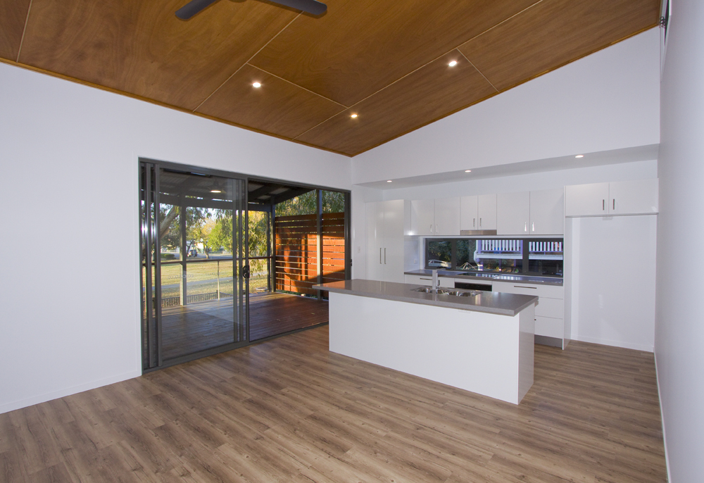 plywood ceiling in a sustainable build