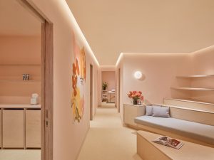 Warm and earthy aesthetic achieved in a retail space using plywood