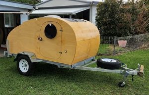 Austral Hoop Pine used for the exterior of a teardrop campervan