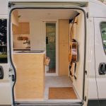 Van renovation with a plywood interior